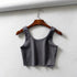 Chic Sleeveless Summer Crop Top with U Collar