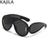 Oversized Wave Mask One-Piece Sunglasses for Women
