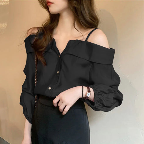 ZANZEA Off Shoulder Pleated Blouse for Women