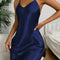 Women's Silk Adjustable V-Neck Slit Nightdress