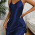 Women's Silk Adjustable V-Neck Slit Nightdress