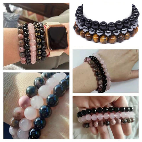 Couples Distance Bracelet Set - Natural Stone Healing