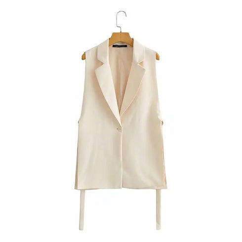 Chic Vintage Women's Sleeveless One-Button Waistcoat