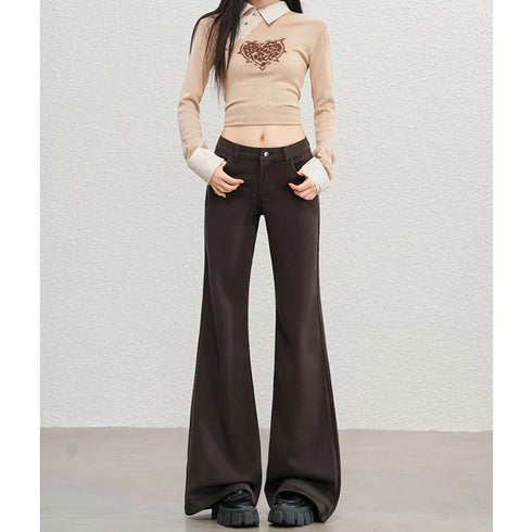 Women's High Waist Wide Leg Denim Trousers