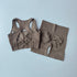 2 PCS Women's Seamless Yoga Set with High Waist Shorts