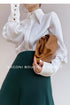 Elegant Satin Silk Blouse with Turn Down Collar