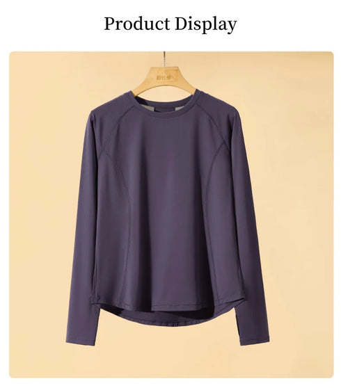 DRUR Women's Long Sleeve Quick Dry Sports Top