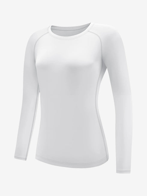 Women's Solid Colour Crew Neck Long Sleeve T-Shirt