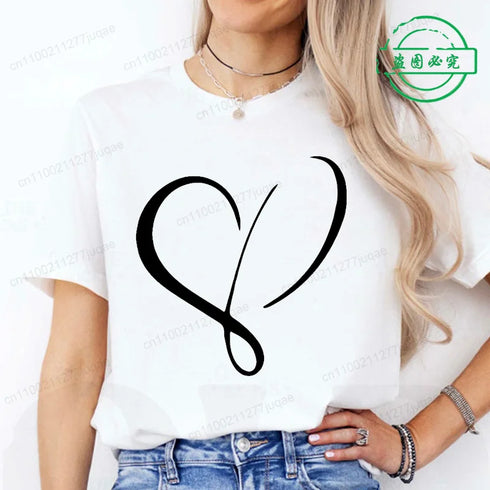 Women’s Heart Design Casual T-Shirt