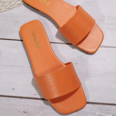 Minimalist Single Band Slide Sandals for Women