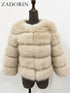 Elegant Faux Fur Coat in Black and White for Women