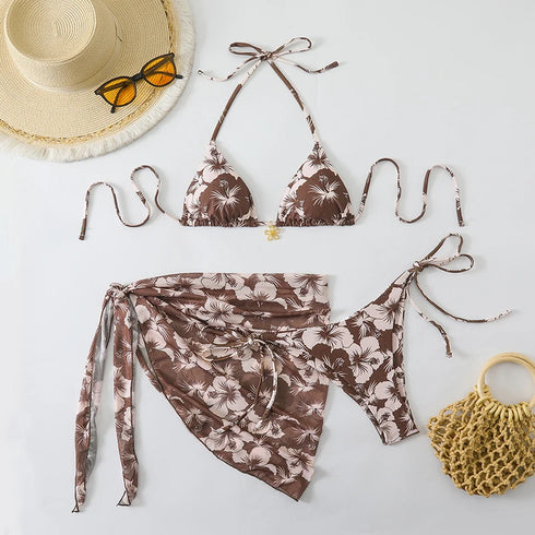 Floral Print Micro Bikini Set for Women
