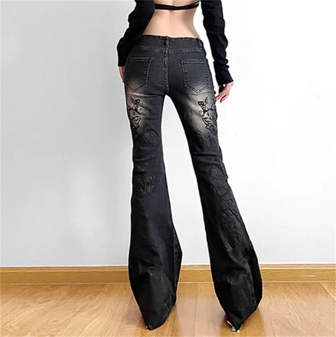 Women’s Gothic Flare Jeans in Black