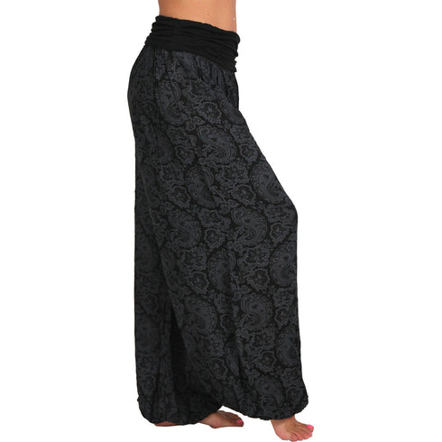 Plus Size Printed Wide Leg Harem Pants