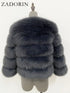 Elegant Faux Fur Coat in Black and White for Women