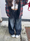 Chic Embroidered Patchwork Loose Fit Jeans for Women