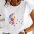 Feather Print Aesthetic T-Shirt for Women - Short Sleeve Graphic Tee, Trendy Streetwear Top, Perfect for Spring/Summer Fashion