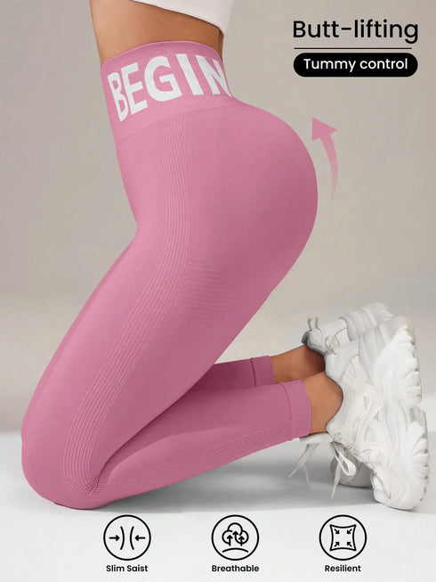 Seamless High Waist Yoga Leggings with Butt-Lifting Design