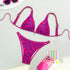 Purple Floral Print Bikini Set for Women