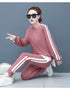 Women's Casual Loungewear Set - Long Sleeve Crop Top & Pants