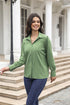 Elegant Long Sleeve Turn Down Collar Blouse