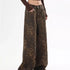 Leopard Print Wide Leg Jeans for Women