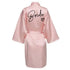 Team Bride Satin Robe with Black Letters