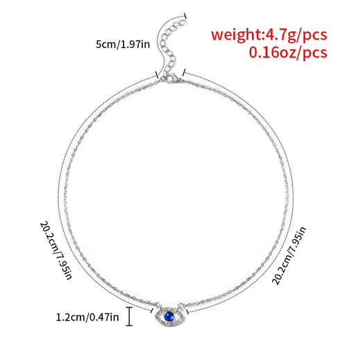 Turkish Lucky Double Layer Evil Eyes Pendant Necklace