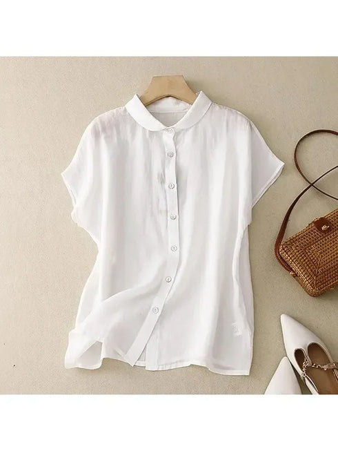 Plus Size Short Sleeve Loose Blouse for Women