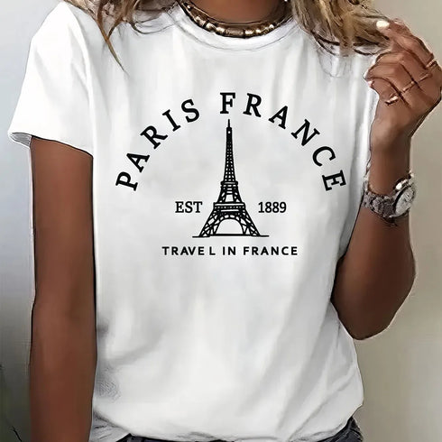 Womens Trendy Letter Print T-Shirt for Effortless Style