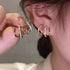 Inlaid Zircon Gold Colour Flower Earrings Unique Design Fashion Jewelry
