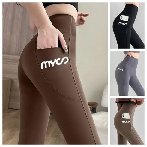 Solid Seamless Leggings with Pocket for Women
