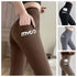 Solid Seamless Leggings with Pocket for Women