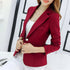 Black Women Blazer Slim Fit Office Work Jacket with Pockets