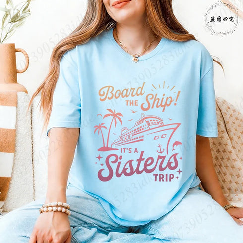 Cruise Ship Graphic T-Shirt for Women