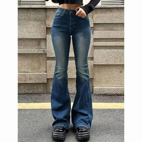 Vintage High Waist Flare Jeans for Women