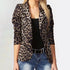 ZANZEA Leopard Print Lightweight Blazer for Women