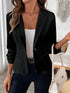 Black Plus Size Woven Blazer for Women