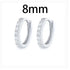 Stainless Steel Link Chain Hoop Earrings with Zirconia