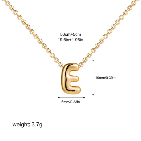 3D Bubble Initial A-Z Mini Necklace - Gold Plated