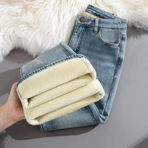High Waist Flared Jeans for Women - Grey Stone