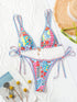 Floral Print Triangle Bikini Set with Brazilian Bottoms