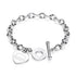 Stainless Steel Heart Bracelet with Proverbs Inscription