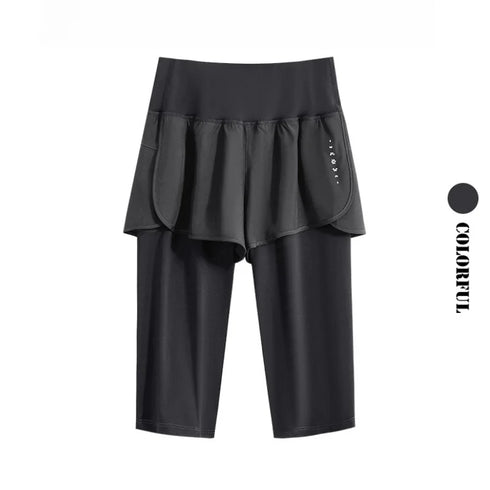 DRUR High Waist Knee Length Yoga Pants for Women