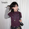 Tonngirl Y2K Vintage Long Sleeve Patchwork T-shirt