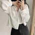 Long Sleeve Casual Blouse with Pockets