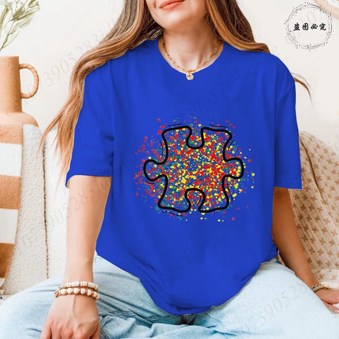 Trendy Women's Autism Awareness Graphic T-Shirt