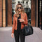 Vintage PU Leather Bomber Jacket for Women