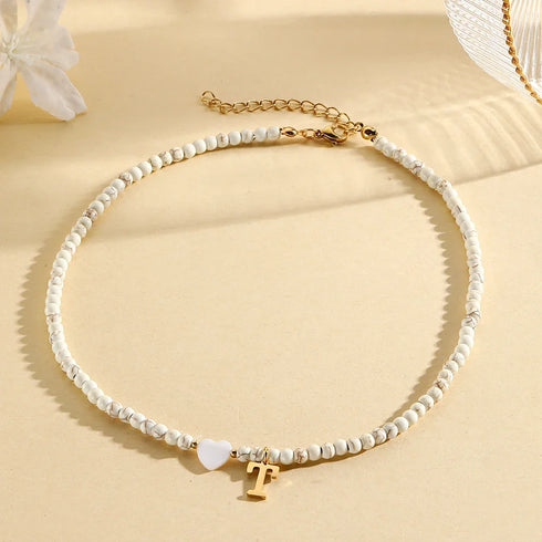 Personalised Bohemian Choker Necklace with Heart Pendant