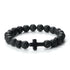 Jesus Cross Natural Stone Bracelet for Men